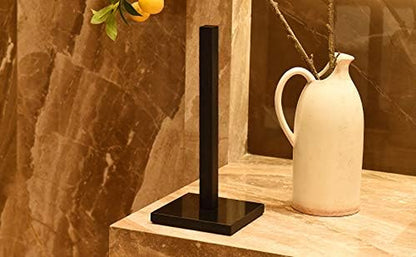 Paper Towel Holders Kitchen Standing Paper Towel Roll Holders with Marble Base Copper Plated(Kz50 Black&Black)