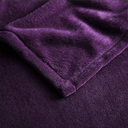 Fleece Blanket Twin Size Purple Throw Blanket for Couch or Bed - Microfiber Fuzzy Flannel Blanket for Adults or Kids