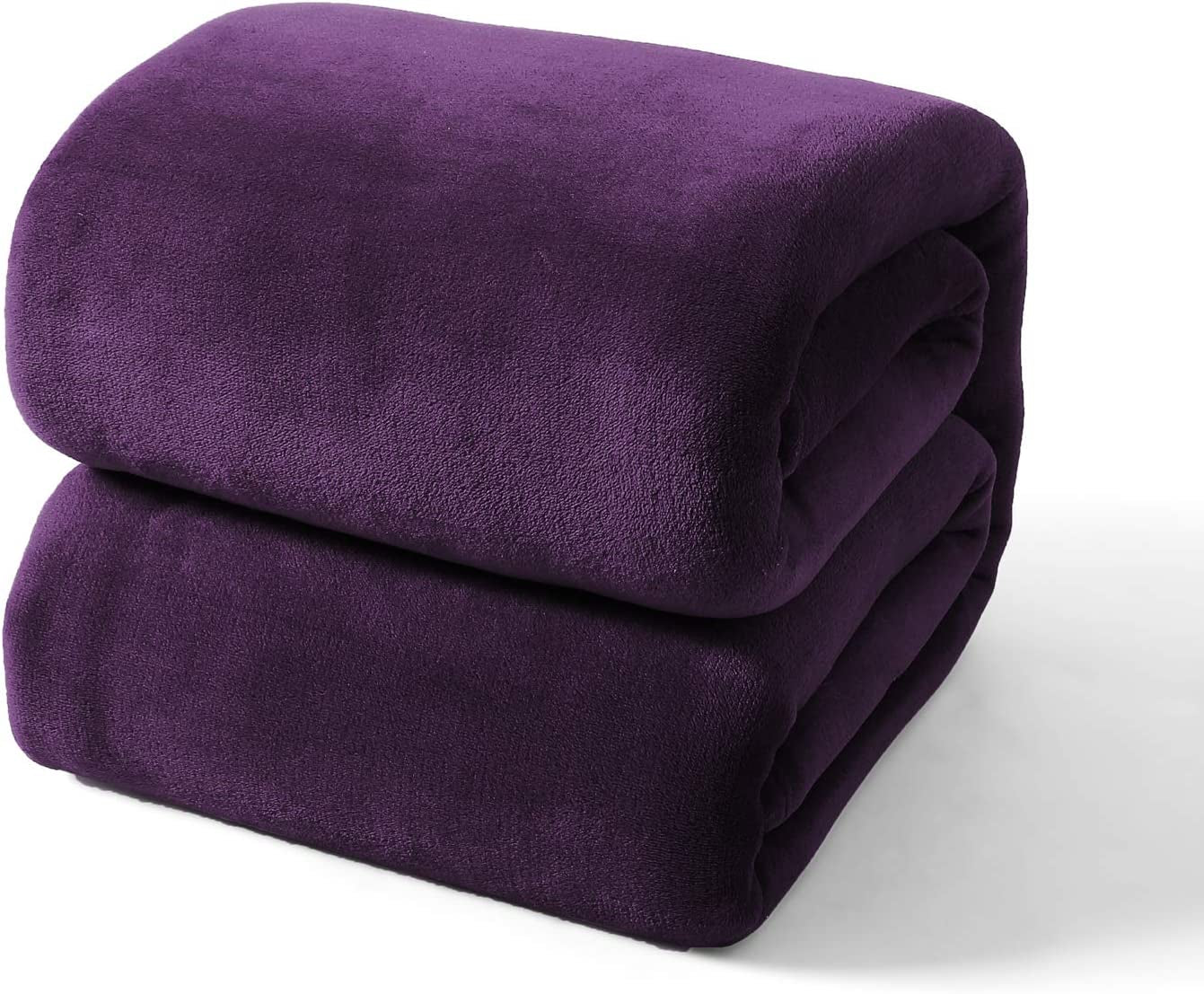 Fleece Blanket Twin Size Purple Throw Blanket for Couch or Bed - Microfiber Fuzzy Flannel Blanket for Adults or Kids