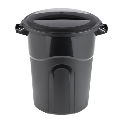 20 Gallon Heavy Duty Plastic Garbage Can, Included Lid, Black