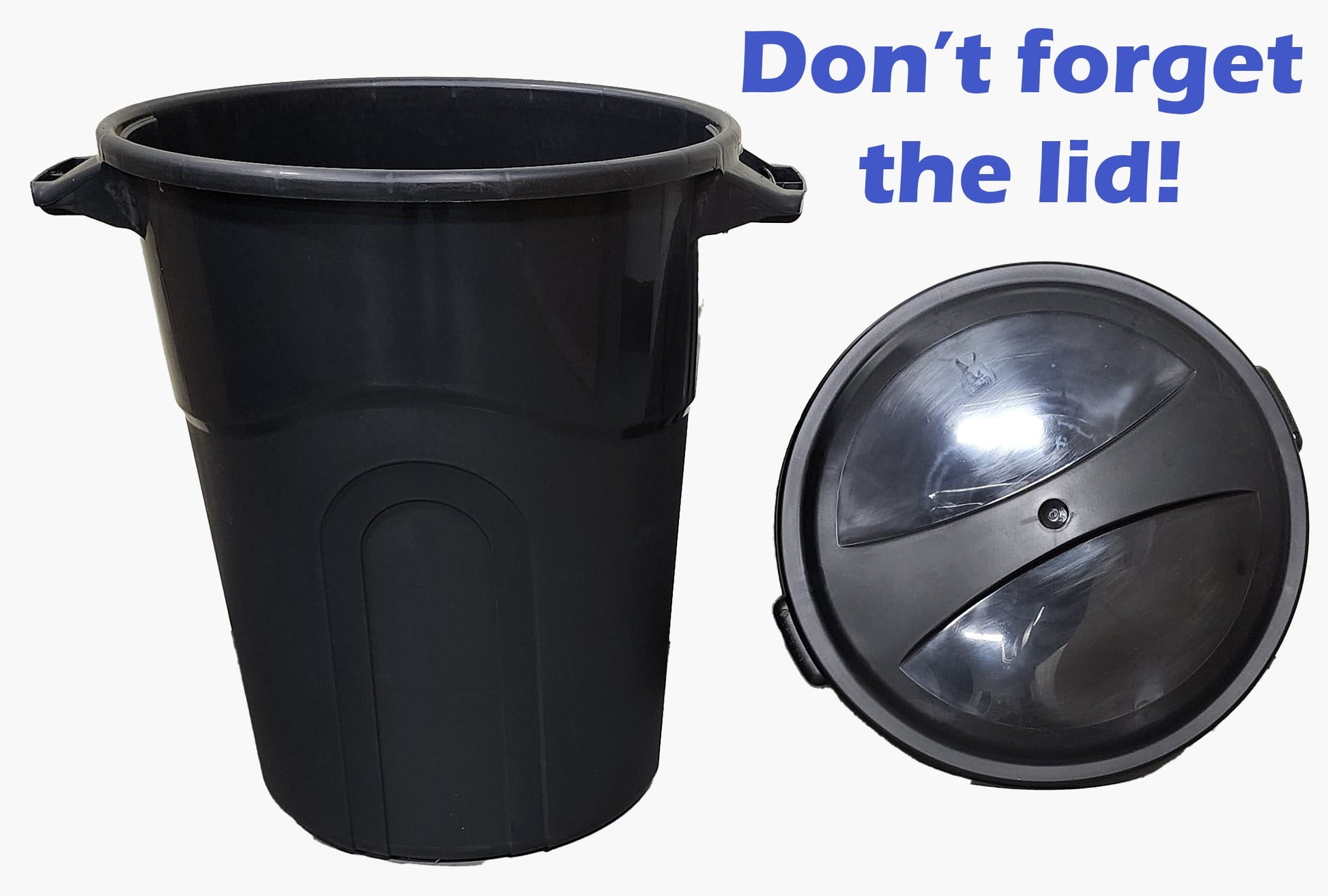 20 Gallon Heavy Duty Plastic Garbage Can, Included Lid, Black