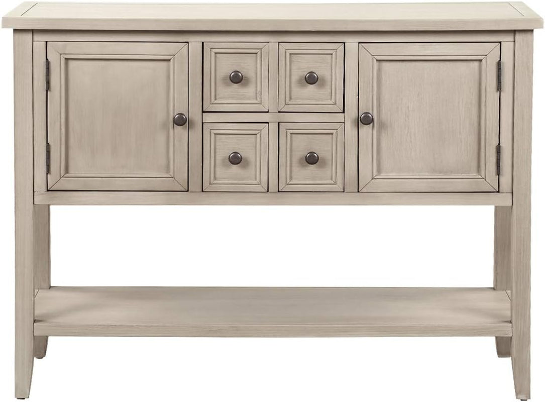 Console Table with Storage Drawers&Bottom Shelf Cambridge Series Buffet Sideboard Sofa Table Dining Room Entry Way End Table (Antique Gray)