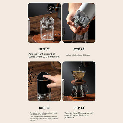 Portable Electric USB Wireless Coffee Bean Press Grinder