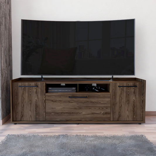 Tv Stand for Tv´S up 55" Dext, One Cabinet, Double Door, Dark Walnut Finish