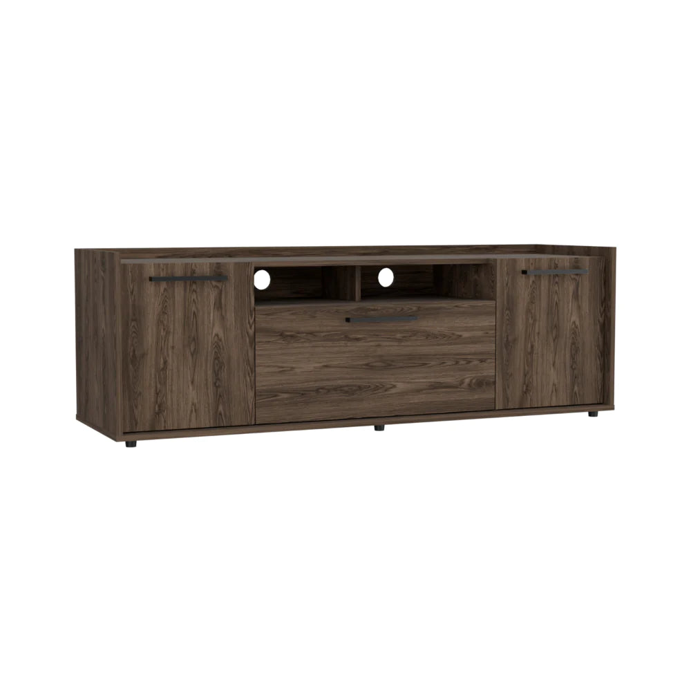 Tv Stand for Tv´S up 55" Dext, One Cabinet, Double Door, Dark Walnut Finish