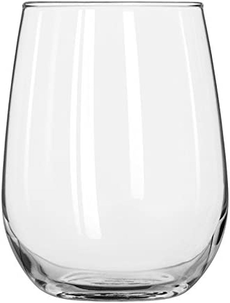 Stemless 12-Piece Wine Glass Party Set for Red and White Wines