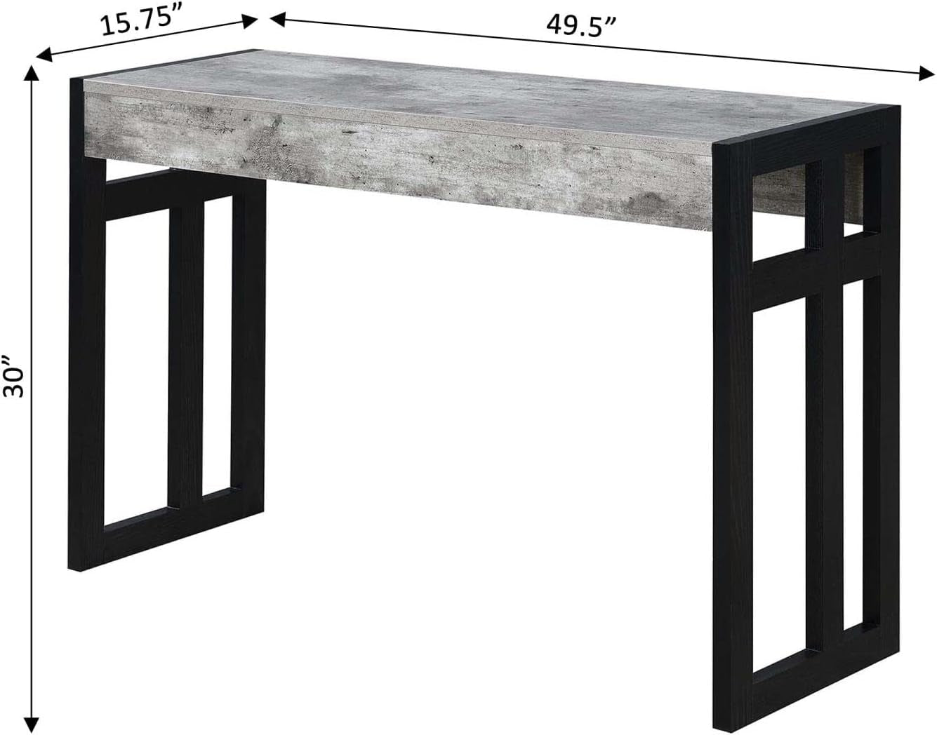 Monterey Console Table, Faux Birch/Black