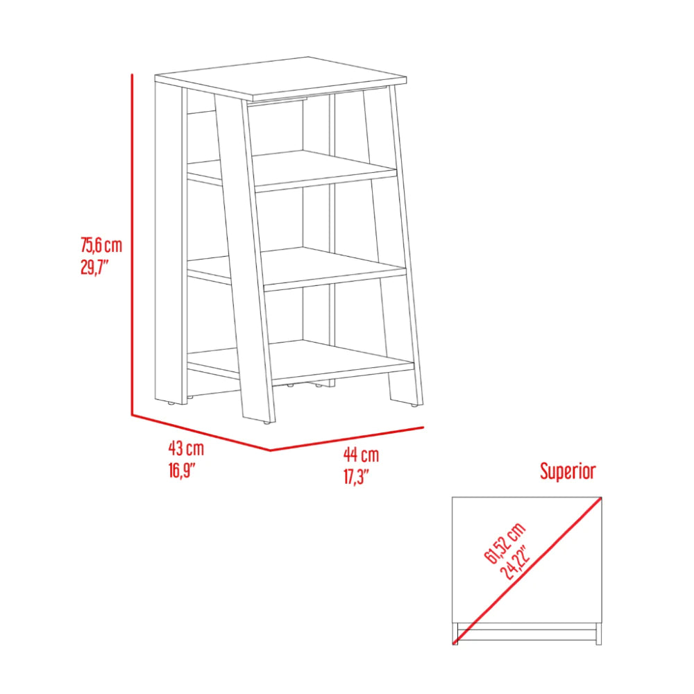 Linen Cabinet Jenne, Four Open Shelves, Light Gray Finish