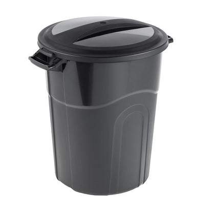 20 Gallon Heavy Duty Plastic Garbage Can, Included Lid, Black