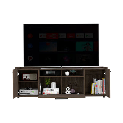 Tv Stand for Tv´S up 55" Dext, One Cabinet, Double Door, Dark Walnut Finish