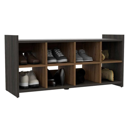 Shoe Rack Augusta, Eight Shoe Capacity, Carbon Espresso / Mahogany Finish