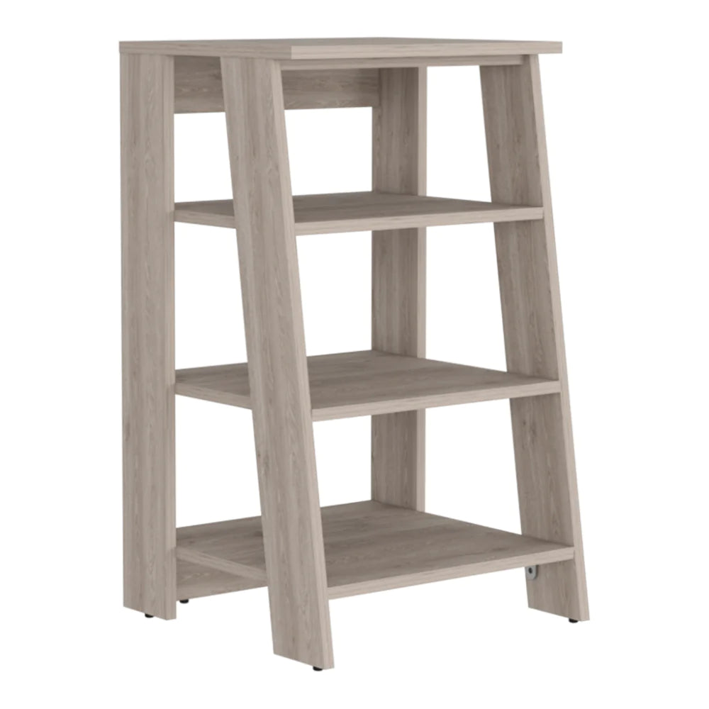 Linen Cabinet Jenne, Four Open Shelves, Light Gray Finish