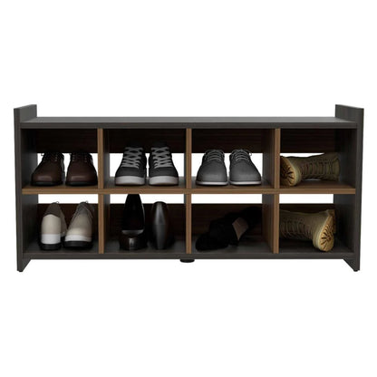 Shoe Rack Augusta, Eight Shoe Capacity, Carbon Espresso / Mahogany Finish