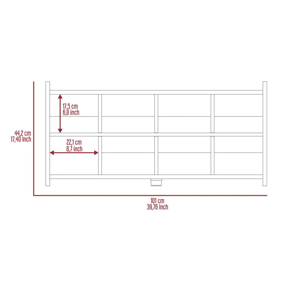 Shoe Rack Augusta, Eight Shoe Capacity, Carbon Espresso / Mahogany Finish