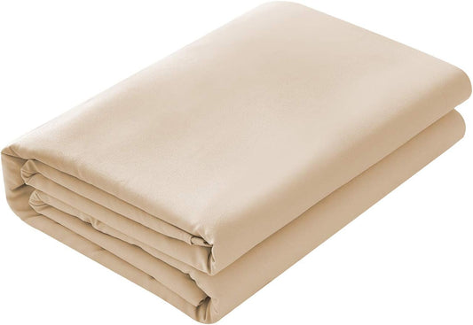 Flat Sheet, Breathable, Extra Soft Microfiber Bedding Top Sheet, Standard 100 by Oeko-Tex - Beige, Twin