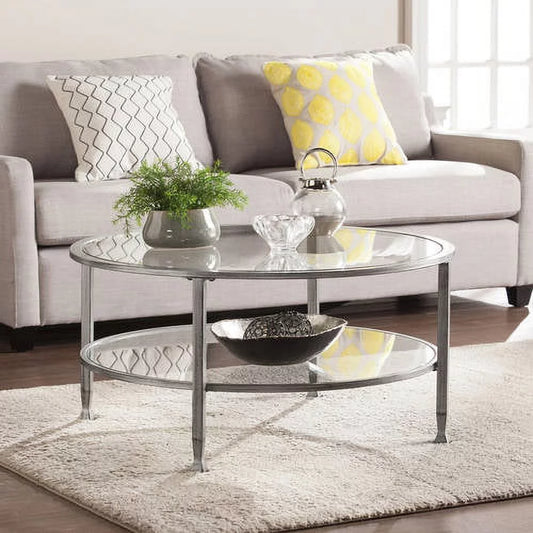 Metal/Glass round Coffee Table