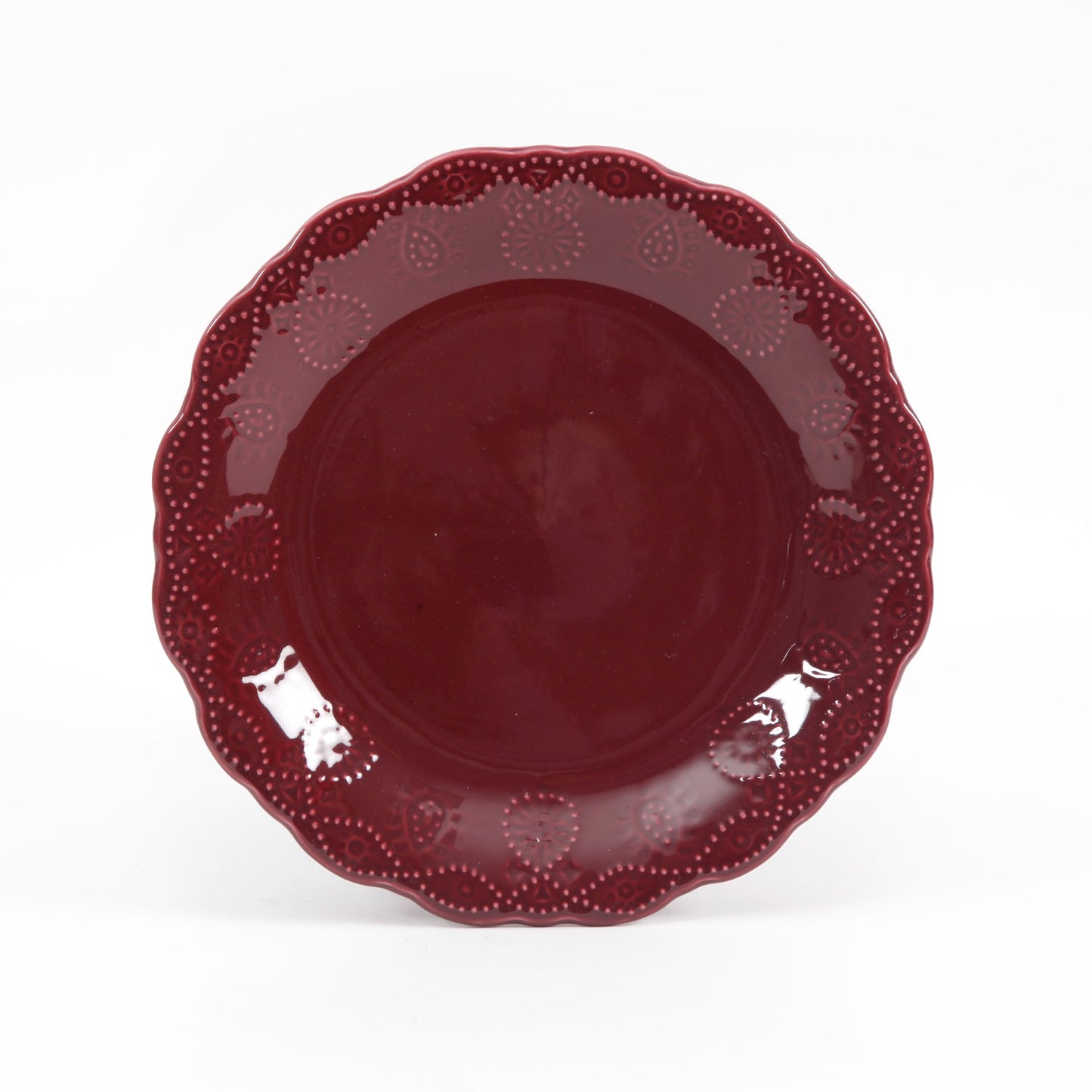 Lace 12-Piece Dinnerware Set, Plum