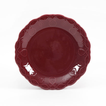 Lace 12-Piece Dinnerware Set, Plum