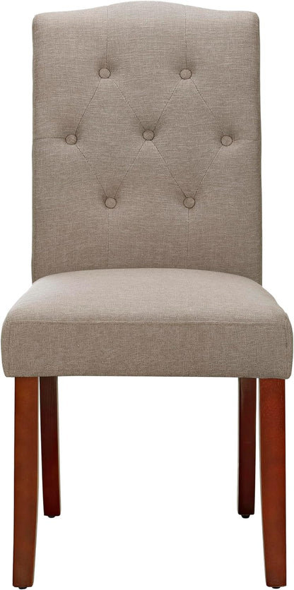 Dorel Claudio Tufted, Upholstered Living Room Furniture, Taupe Dining Chair