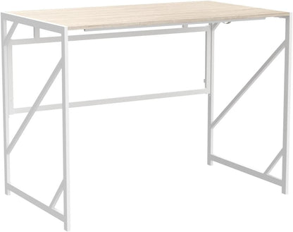 Folding Desk Writing Computer Desk for Home Office, No-Assembly Study Office Desk Foldable Table for Small Spaces