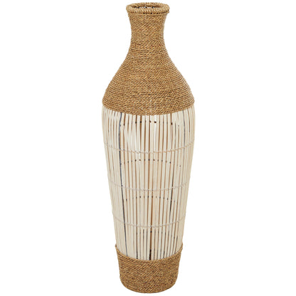 Brown Seagrass Handmade Tall Woven Floor Vase 11"W X 11"L X 32"H - Brown - Line