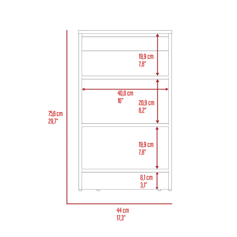 Linen Cabinet Jenne, Four Open Shelves, Light Gray Finish